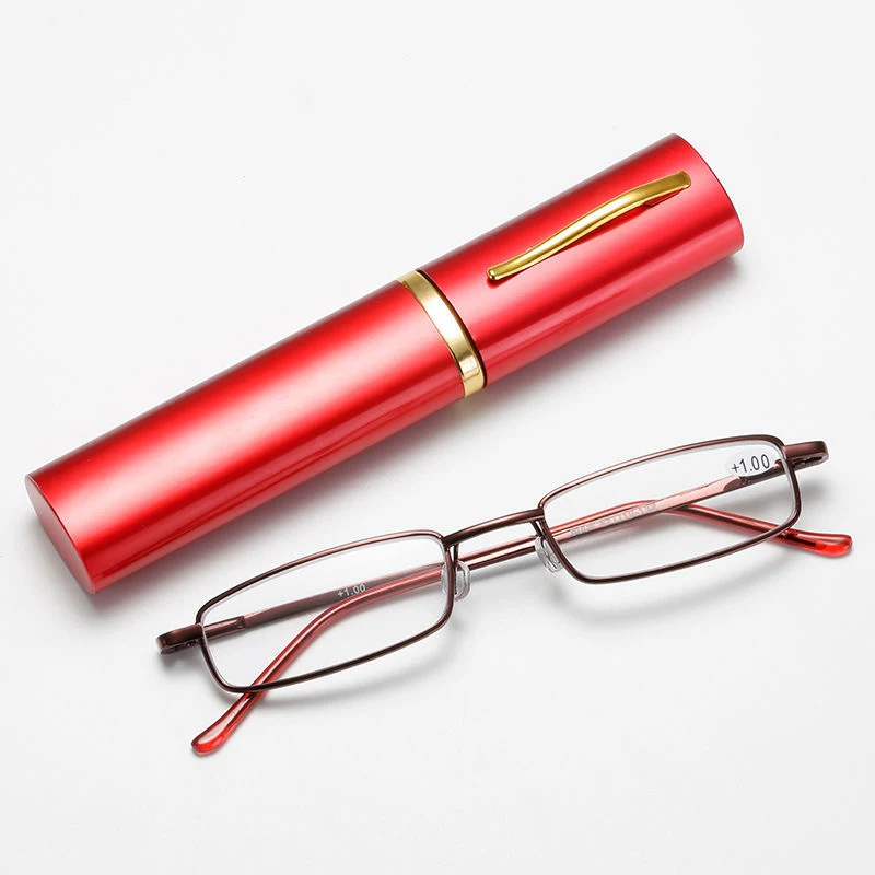 Ultra-small and ultra-light metal reading glasses unisex portable pen holder HD Mini. Convenient, compact, and crystal c — photo 4