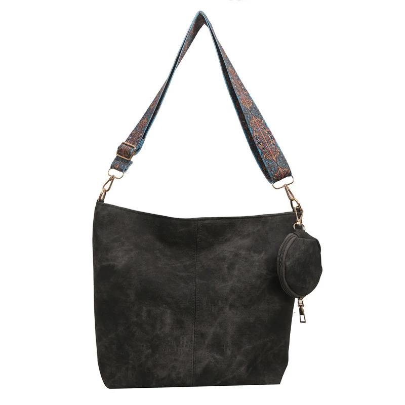 Large Capacity Fashion Vintage Wide Shoulder Strap Shoulder Bag – Stylish and spacious, perfect for everyday use and car — photo 2