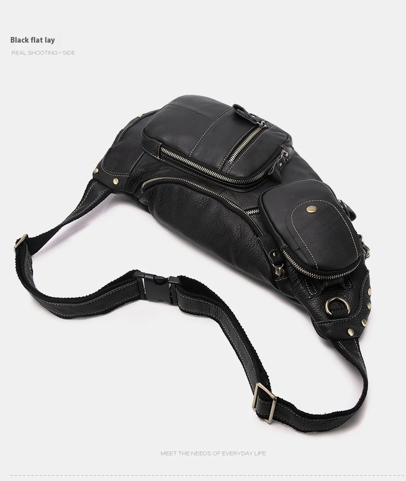 Title 12, Bolsa mensageiro retrô masculina de couro bovin...