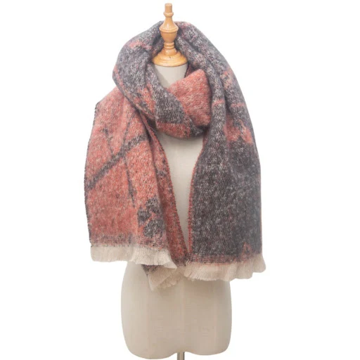 Title 15, Bufanda de jacquard con flores y chal para mujer
