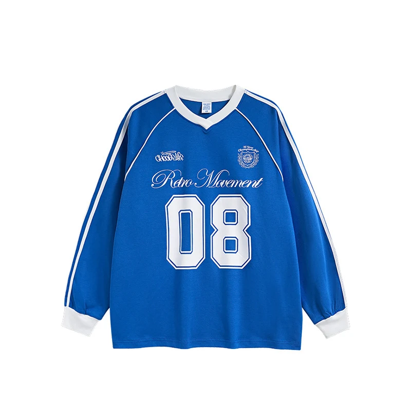 Men's Long Sleeve T-shirt Street American Jersey Top, a comfortable and stylish choice for urban streetwear. — photo 5