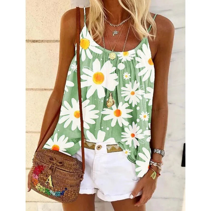 Nieuwe Sling Print kleine T-shirt, modieuze damestop, licht en comfortabel, ideaal voor de zomer, stijlvol design, perfecte pasvorm, trendy look. — foto 3