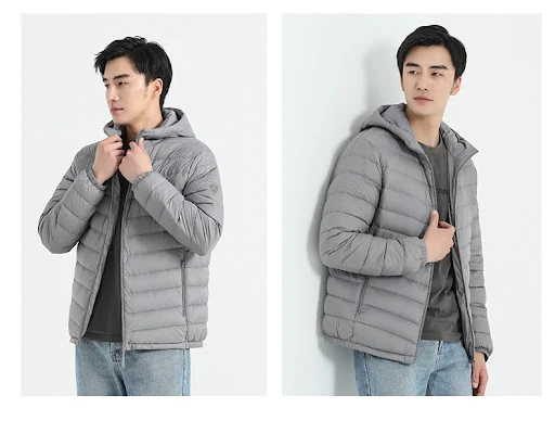 Title 5, Mens Thin Hood Down Jacket Trendy Korean Slim ...