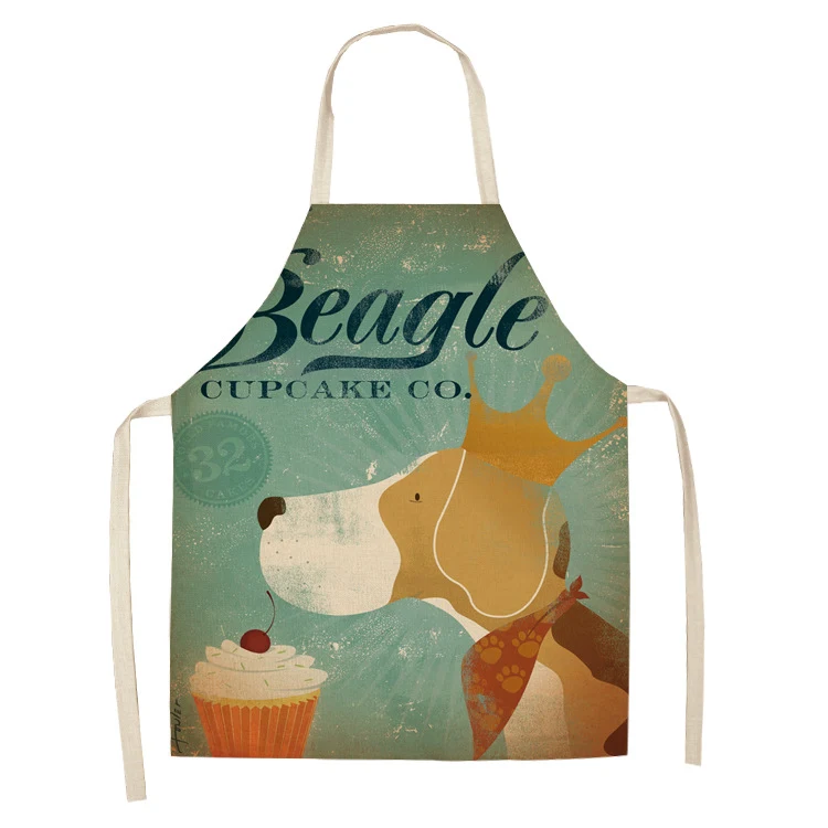 Title 23, Cotton and linen cartoon dog apron, perfect for...