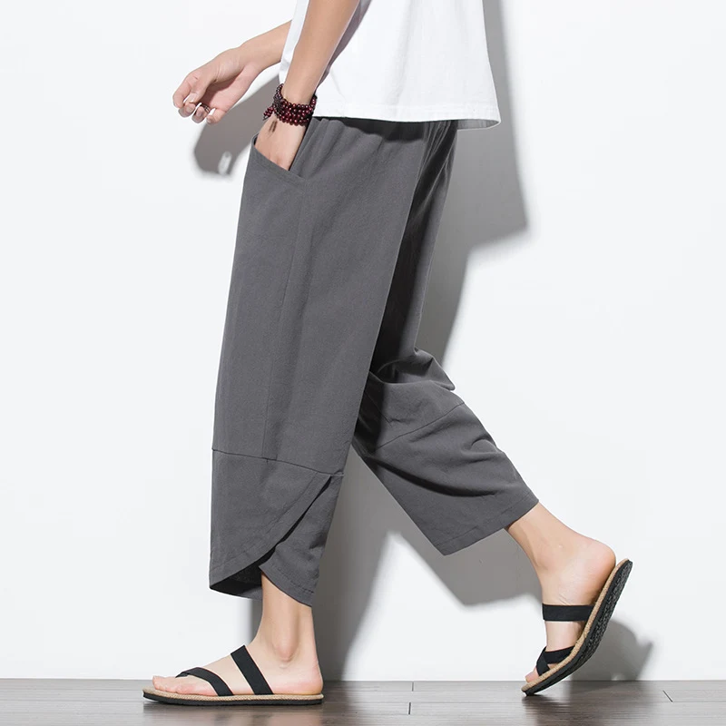 Title 5, Casual katoen en linnen losse cropped harembroe...