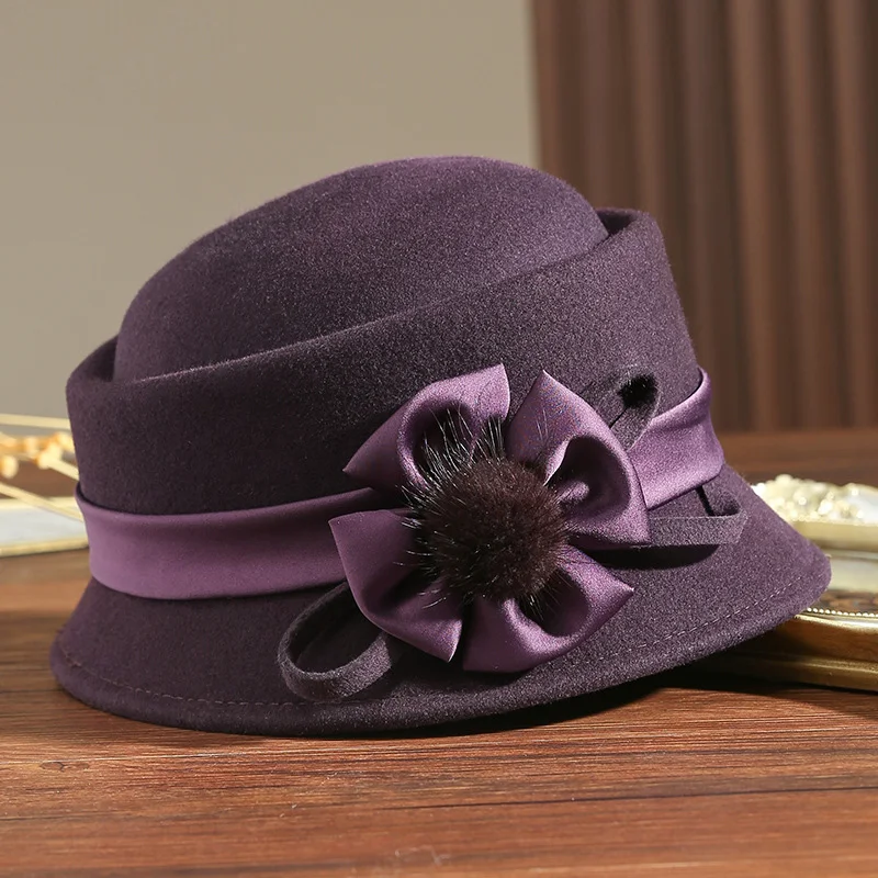 Title 5, Retro Wool Top Womens Woolen Felt Hat Warm and...