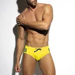 Sexy Close-fitting Swim Briefs Polka Dot Stitching Sports Beach Pants — photo 6