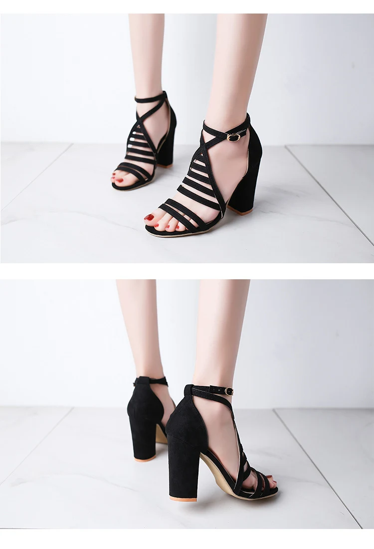 Title 9, Pointed square heel buckle heels, designed for ...
