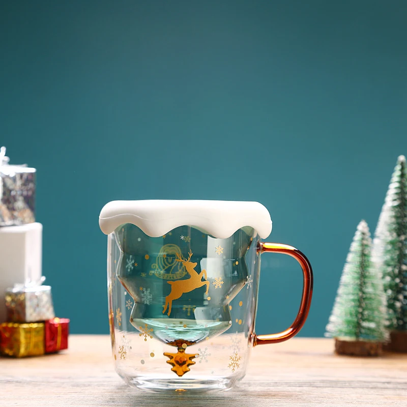 Title 3, High Borosilicate Christmas Tree Double Glass W...