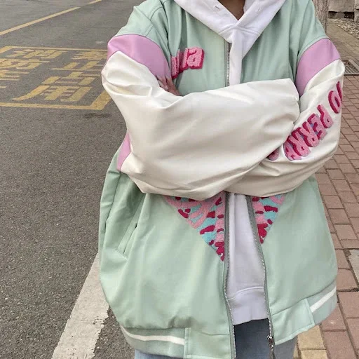 Title 2, Embroidered Baseball Uniform Women Loose Korean...