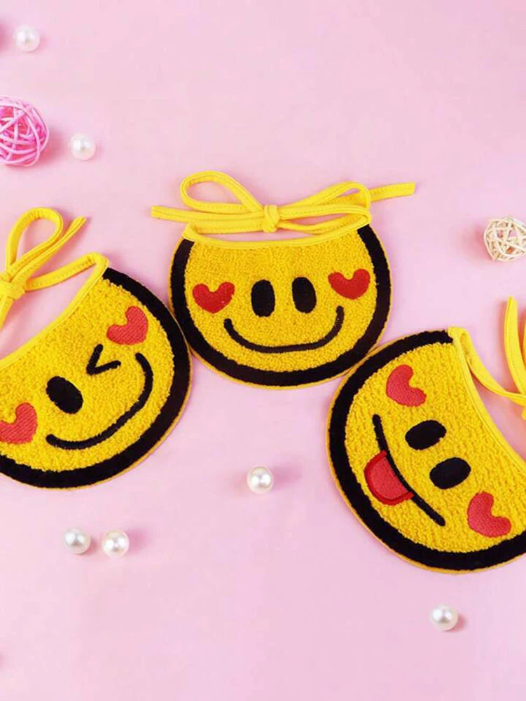Title 4, Pet Bib Scarf Collar Happy Smile Face Dog Necke...