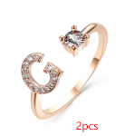 Anel ajustável com 26 letras iniciais, novo design, joia fashion para mulheres, simples e elegante, perfeito para presentear. — foto 77