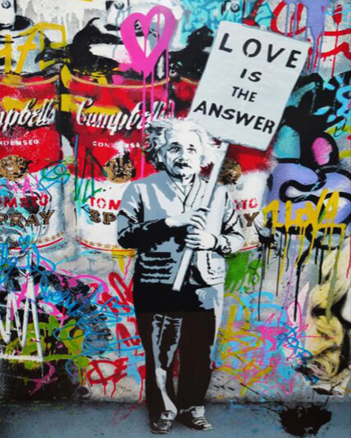 Title 5, Banksy Graffiti Digital Oil Painting Living Roo...