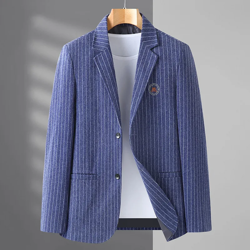 Title 5, Mens Wool Striped Jacquard Fashion Tide Tweed ...