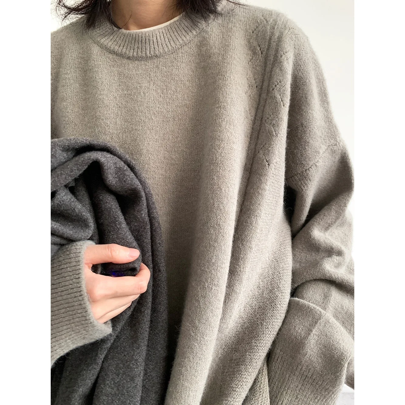 Title 4, Retro Solid Color Basic Profile Sweater – A Cla...