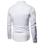 Solid color slant placket shirt for gentlemen. Offers a classic and refined look. Comfortable and stylish for everyday w — photo 1