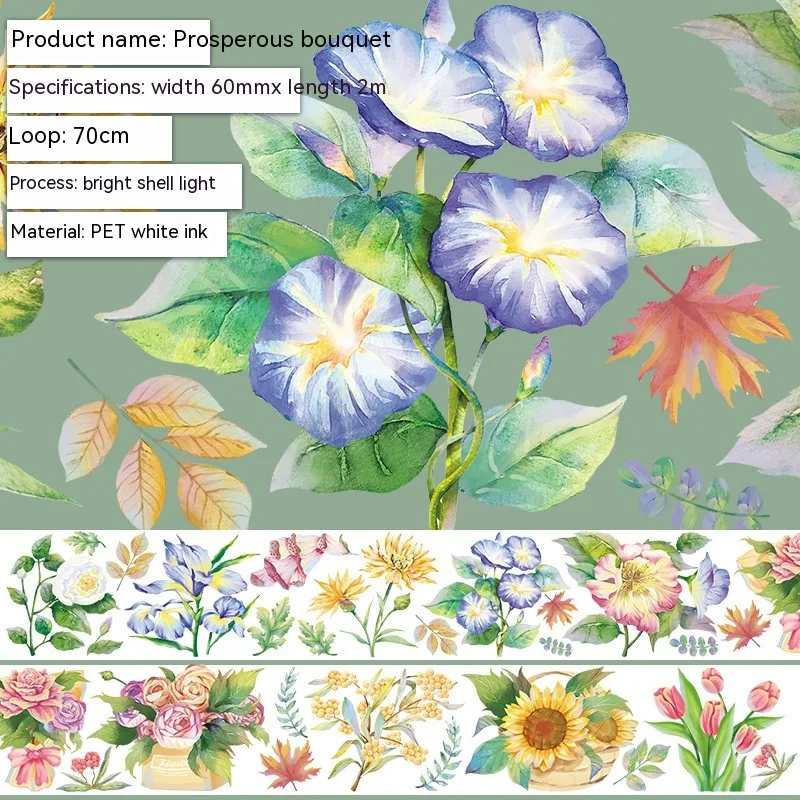 Title 21, Fita Adesiva Criativa Decorativa com Flores, La...