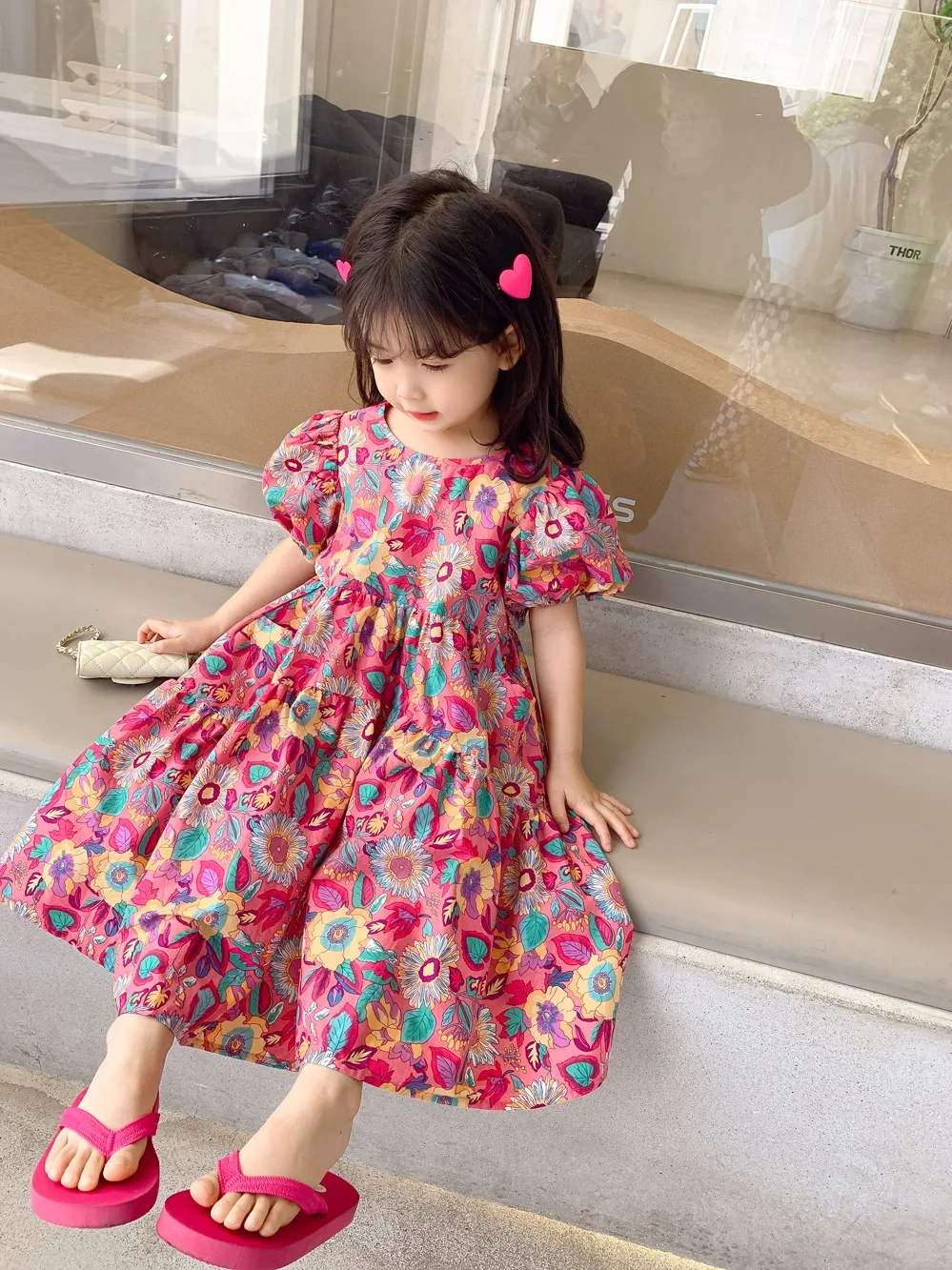 Title 6, Vestito floreale da bambina Maniche corte Stile...