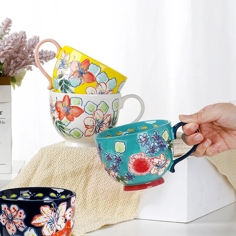 Aomak Ceramic Cup Personalized Hand-painted Water Cup Creative Mug Enjoy Your Coffee, Tea, or Drinks in Style Perfect Gi — photo 9