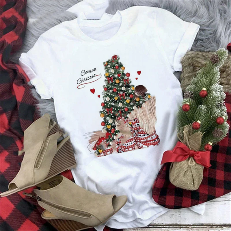 Title 4, Christmas Print Girlfriends Red T-Shirt