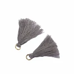 Mini borla pendurada de poliéster-algodão de 3cm com argola, ideal para artesanato, decoração e projetos DIY. Adicione cores vibrantes! — foto 11