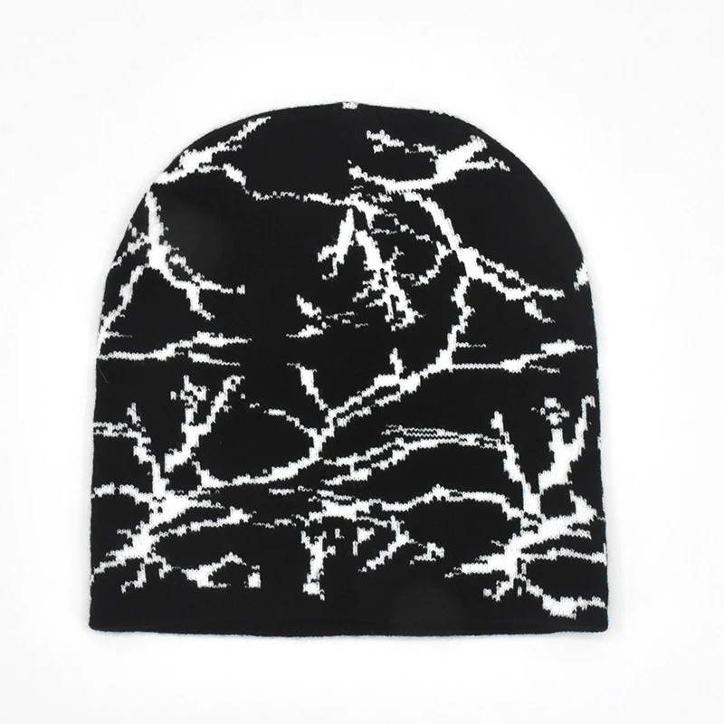 Spinnenweb jacquard gebreide muts Koudebescherming in de herfst en winter — foto 3
