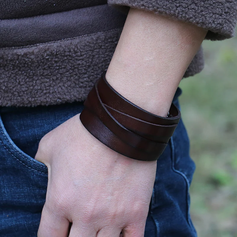 Title 2, Unisex Leather Bracelet Stylish and Durable Des...