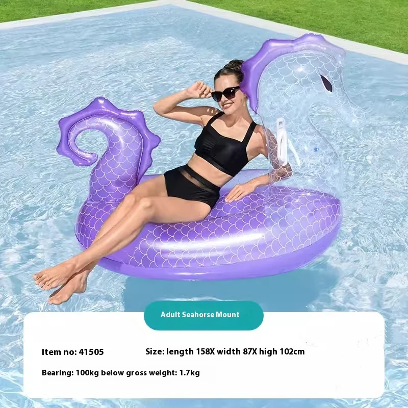 Swim with the seahorse on a floating row. Great for the pool, lake, or beach. Enjoy water fun and relaxation for all age — photo 1