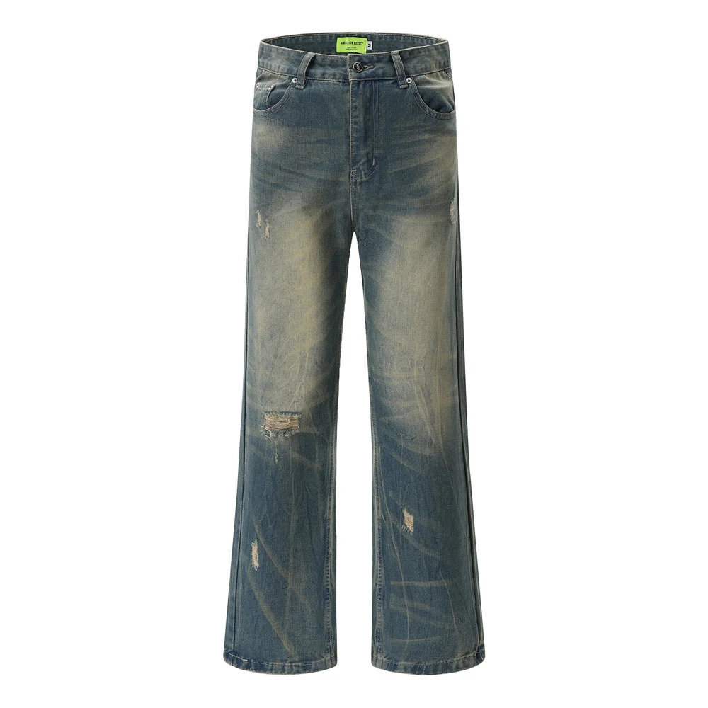Washed and Worn Ripped Jeans for Men and Women — photo 2