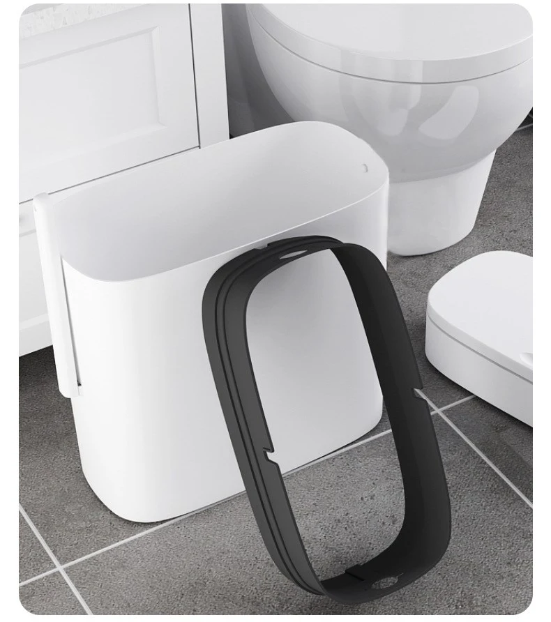 Title 3, Narrow Slit Toilet Trash Bin with Lid – Space-s...
