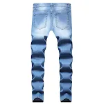 Men's Small Feet Jeans European and American Frayed Casual Slim Fit - Comfortable, Stylish, and Modern Denim — photo 9