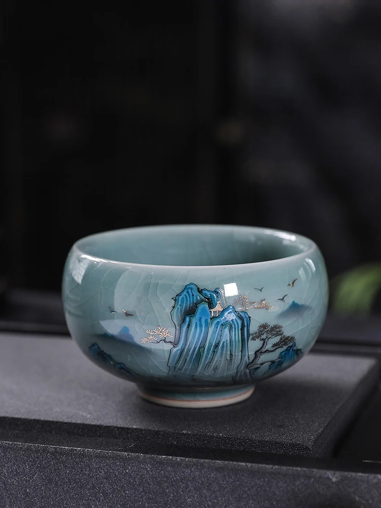 Cultural and Creative National Fashion Ge Kiln Tea Cup Gift Box. Experience the art of tea, an elegant gift for tea love — photo 3