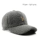 Autumn and Winter Letter R Solid Color Lamb Wool Baseball Cap Outdoor Sun Protection for Stylish Wear and Shade. — photo 12