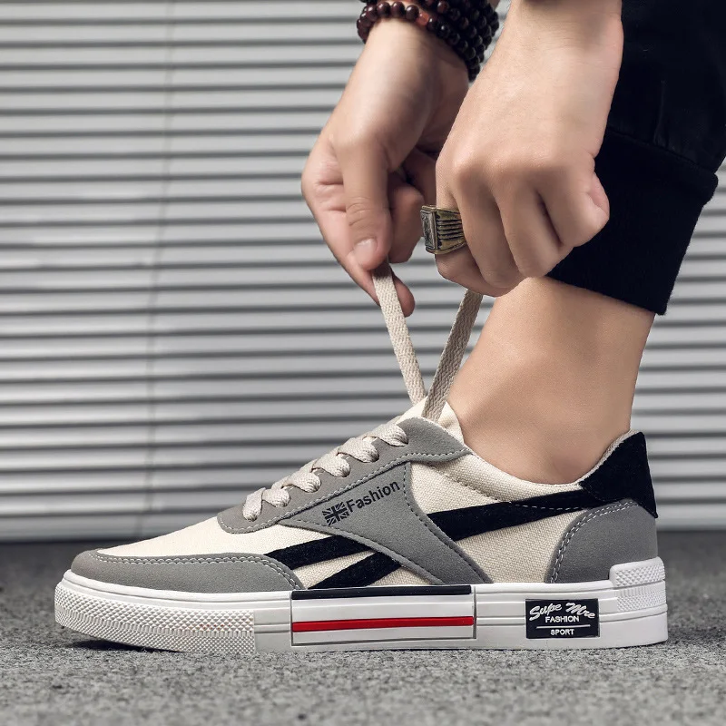 Title 3, Mens Korean style trendy canvas shoes. Comfort...