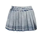 Falda de mezclilla plisada de cintura alta casual para mujer, versátil y elegante, perfecta para looks diarios y combinaciones fáciles. — foto 20