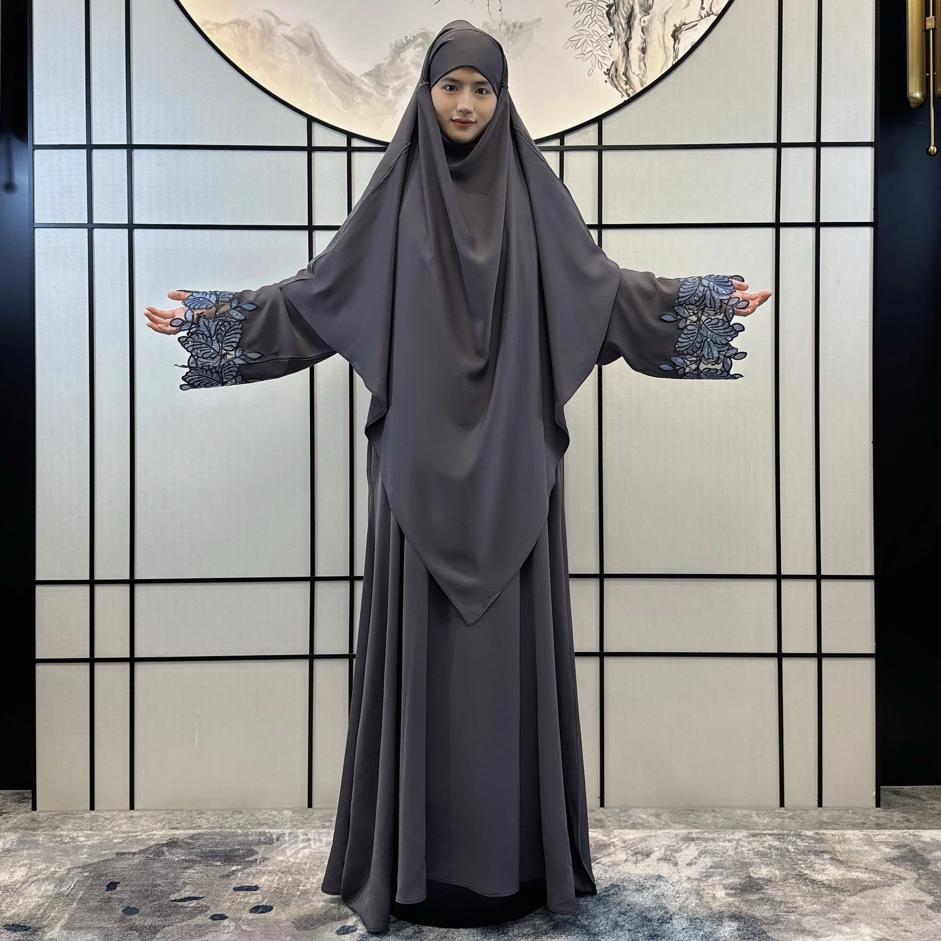 Title 15, Moda cor sólida feminina vestido robe terno