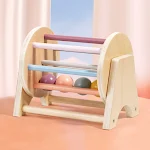 Rolling Rainbow Wooden Drum Teaching Aid Baby Puzzle Promotes Motor Skills and Color Recognition Educational Toy for Kid — photo 4