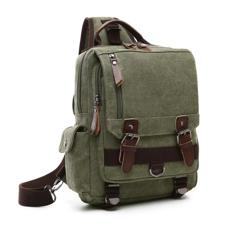 Mochila de lona lavada para moda casual e viagem ao ar livre. Conforto e estilo para suas aventuras diárias e viagens. — foto 4