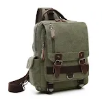 Mochila de lona lavada para moda casual e viagem ao ar livre. Conforto e estilo para suas aventuras diárias e viagens. — foto 4