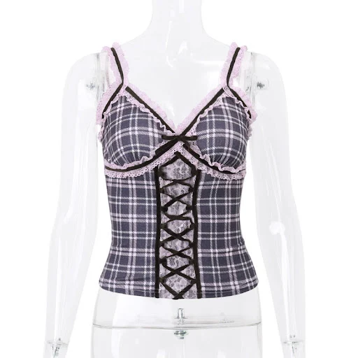 Title 8, New V-neck Lace Up Lace Lace Camisole Women