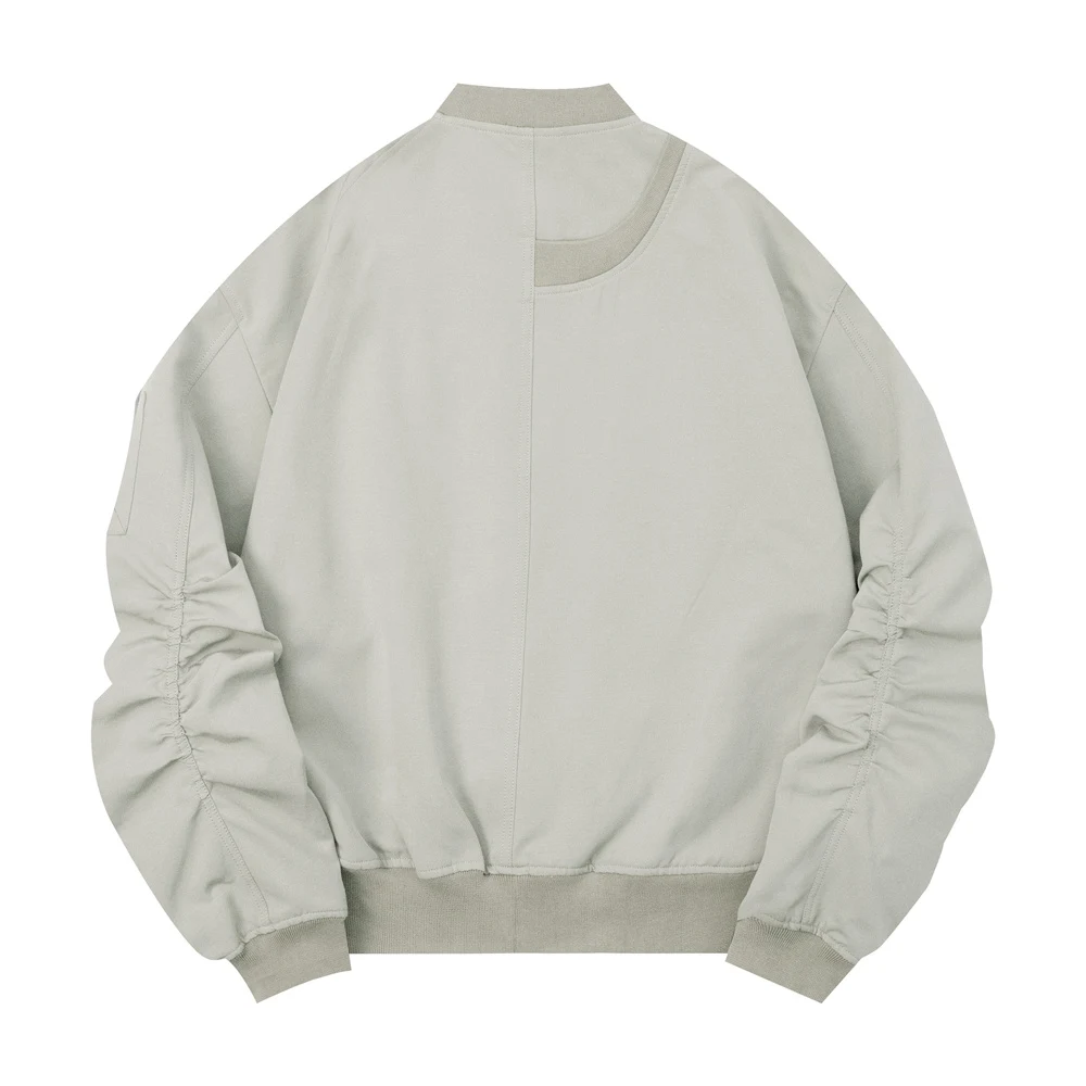 Pleated Sleeve Baggy Coat Men's Baseball Uniforms Trendy Brand Pilot Jacket Autumn and Winter season wear. — photo 6