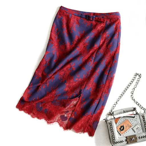 Title 5, Temperament Commuter Ol Jacquard Lace Skirt, a ...