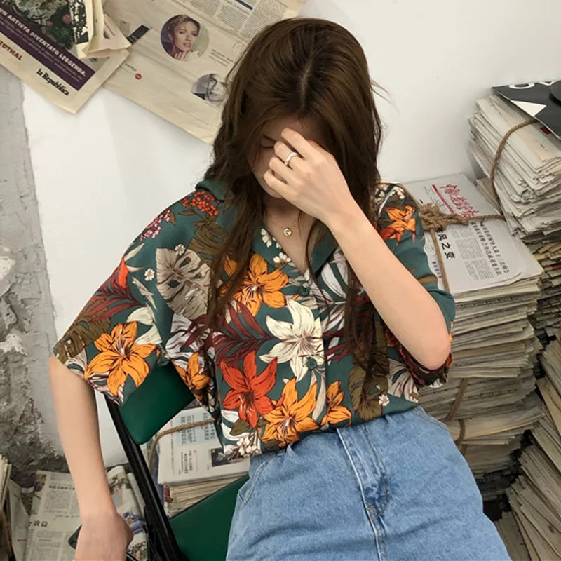 Title 1, Blusa Casual Feminina Estilo Hong Kong Floral, ...