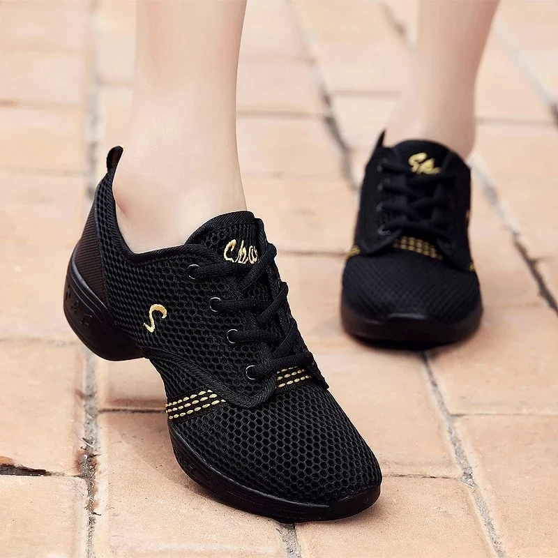 Sapatos de dança femininos Aeróbica Esportivos Leves e flexíveis, ideais para aulas de aeróbica, oferecendo conforto e suporte para seus movimentos. — foto 1