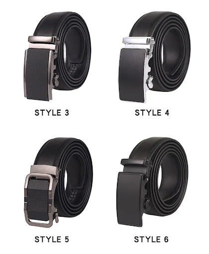 Title 8, Mens Leather Belt with Automatic Buckle, Two-l...