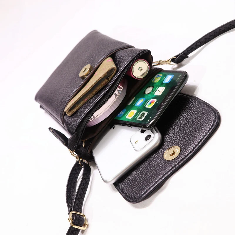 Nova Bolsa para Celular com Zíper em Couro Macio para Mulheres. Leve seu smartphone com segurança e estilo. Conforto e elegância para o seu dia a dia. — foto 6