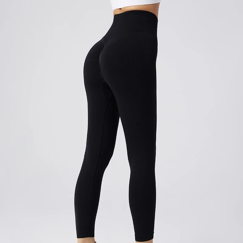 Pantalones de ciclismo fitness de cintura alta para mujer, simples y elegantes. Ideales para entrenamientos cómodos y con gran sujeción. — foto 21