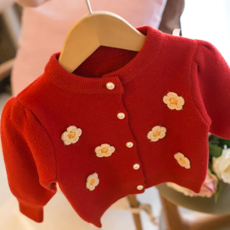 Title 12, Cardigan bambina a fiori, maglione per bambine,...