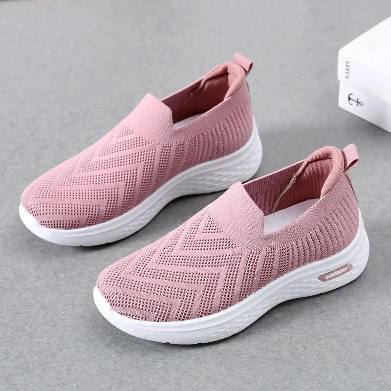 Women's Casual Mesh Shoes Sock Slip On Flat Sneakers Comfortable Soft Sole Walking Sports Shoe – Easy to wear and perfec — photo 3