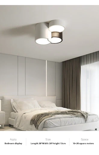 Title 13, Minimalist Black and White Bedroom Ceiling Lamp...